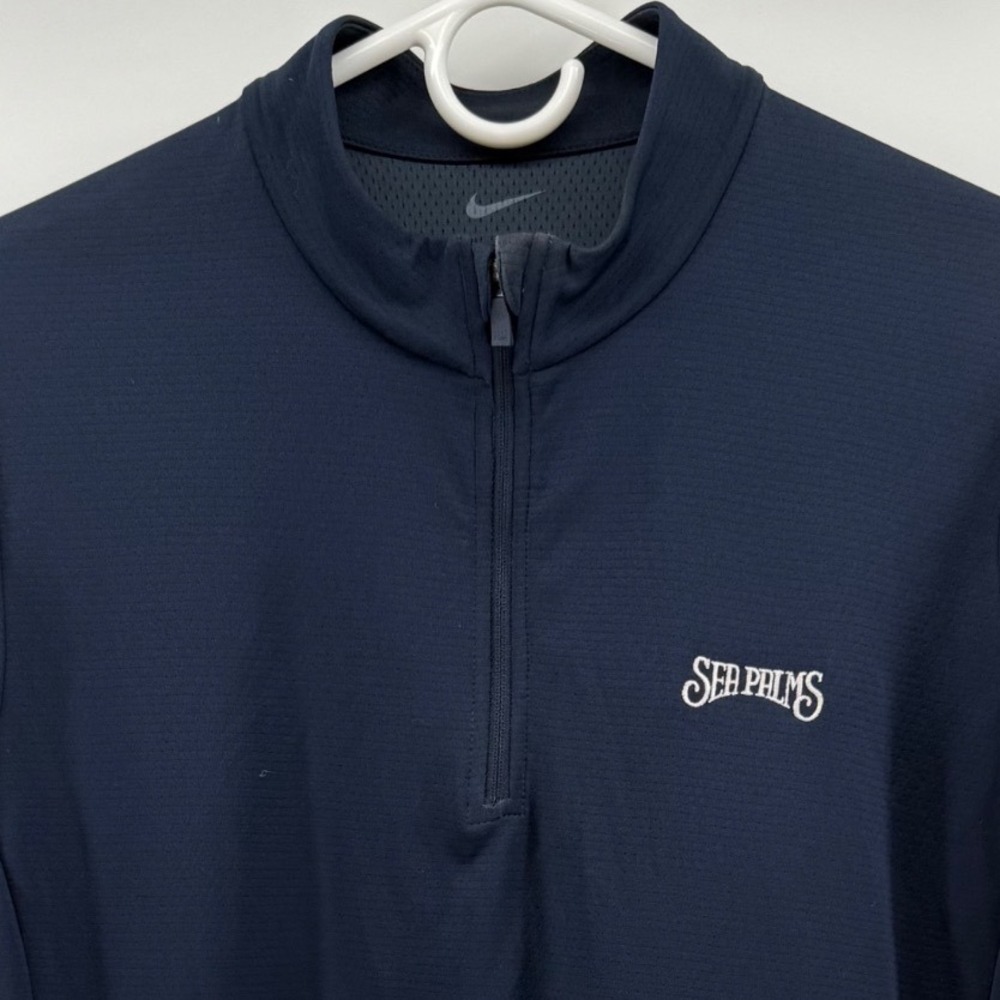Nike Dri-FIT Navy Blue Quarter Zip Pullover Sea Palms Mens Medium CU9666-451